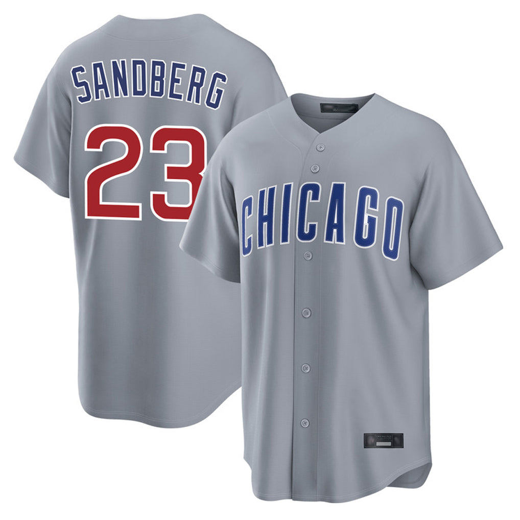 Kooe C.Cubs #23 Ryne Sandberg Player Gray Home Game Stitched Jerseys