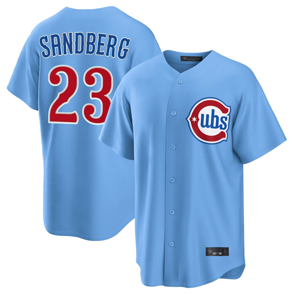 Kooe C.Cubs #23 Ryne Sandberg Player Light Blue Home Game Stitched Jerseys