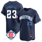 Kooe C.Cubs #23 Ryne Sandberg Player Navy City Connect 150th Anniversary Limited Home Stitched Jerseys