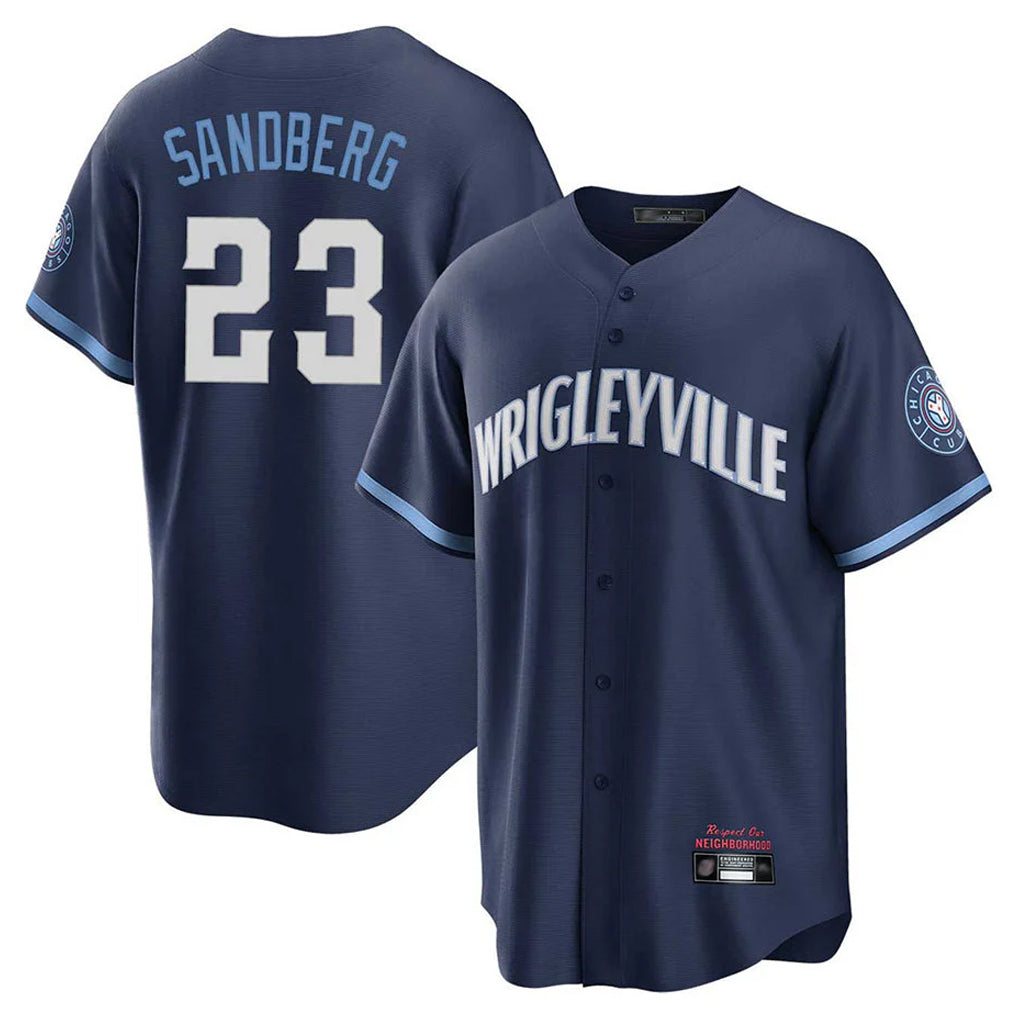 Kooe C.Cubs #23 Ryne Sandberg Player Navy City Connect Home Game Stitched Jerseys