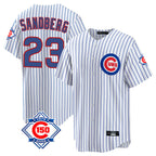 Kooe C.Cubs #23 Ryne Sandberg Player White 150th Anniversary Home Game Stitched Jerseys