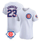 Kooe C.Cubs #23 Ryne Sandberg Player White 150th Anniversary Limited Elite Home Game Stitched Jerseys