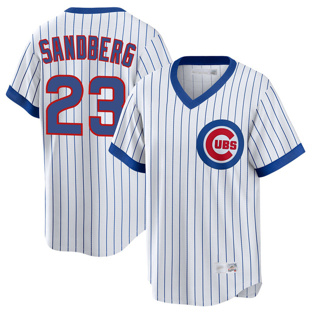 Kooe C.Cubs #23 Ryne Sandberg Player White T-shirt Cooperstown Collection Limited Stitched Jerseys