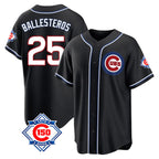 Kooe C.Cubs #25 Mois¨¦s Ballesteros Player Black Fashion Out 150th Anniversary Game Stitched Jerseys