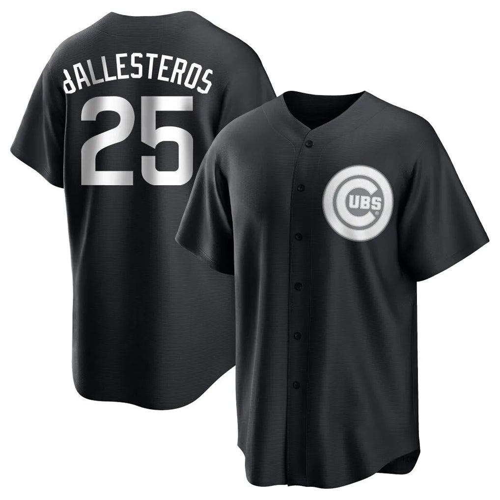 Kooe C.Cubs #25 Mois¨¦s Ballesteros Player Black Game Stitched Jerseys