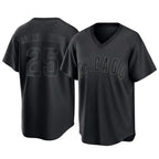 Kooe C.Cubs #25 Mois¨¦s Ballesteros Player Black T-shirt Home Game Stitched Jerseys