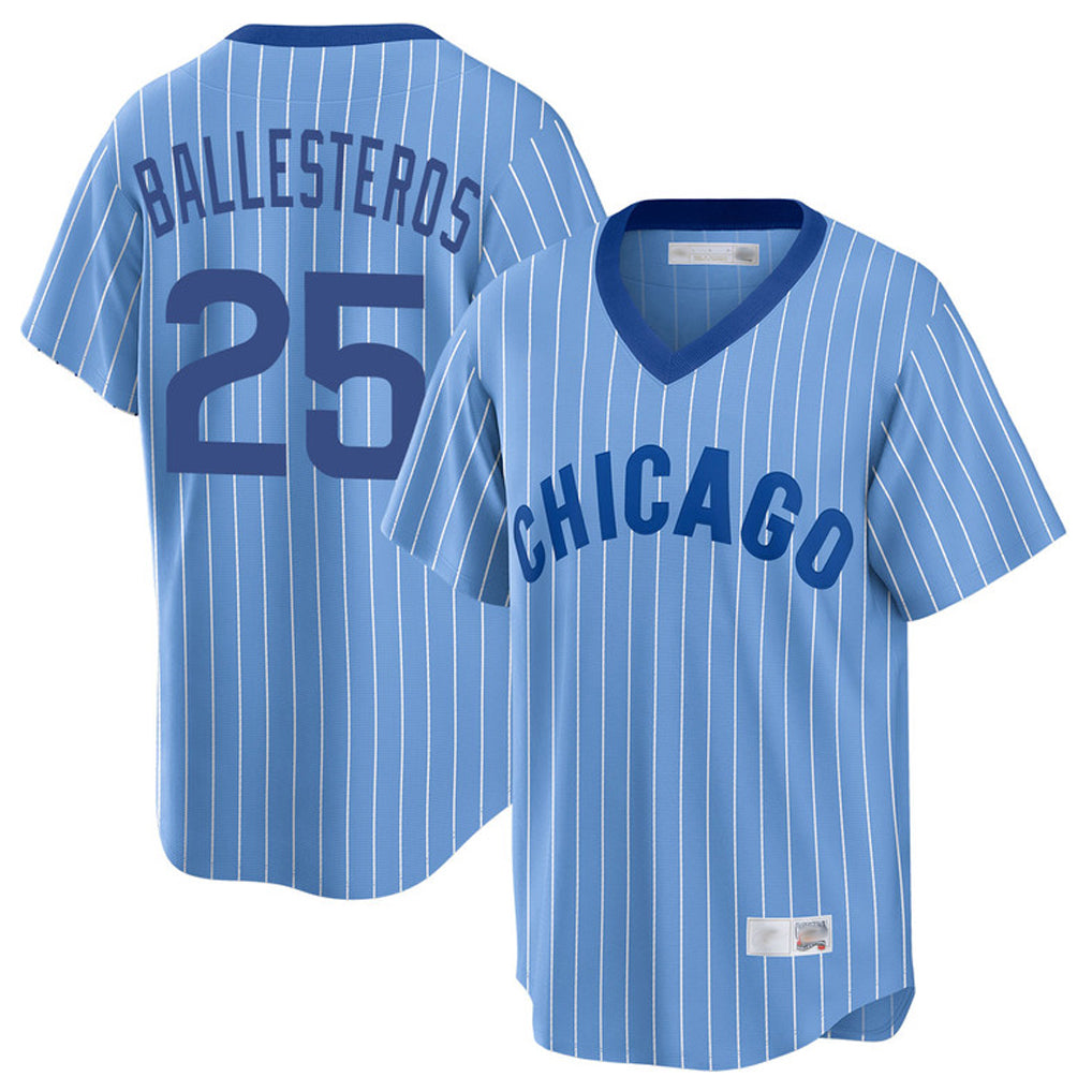 Kooe C.Cubs #25 Mois¨¦s Ballesteros Player Blue T-shirt Cooperstown Collection Limited Stitched Jerseys