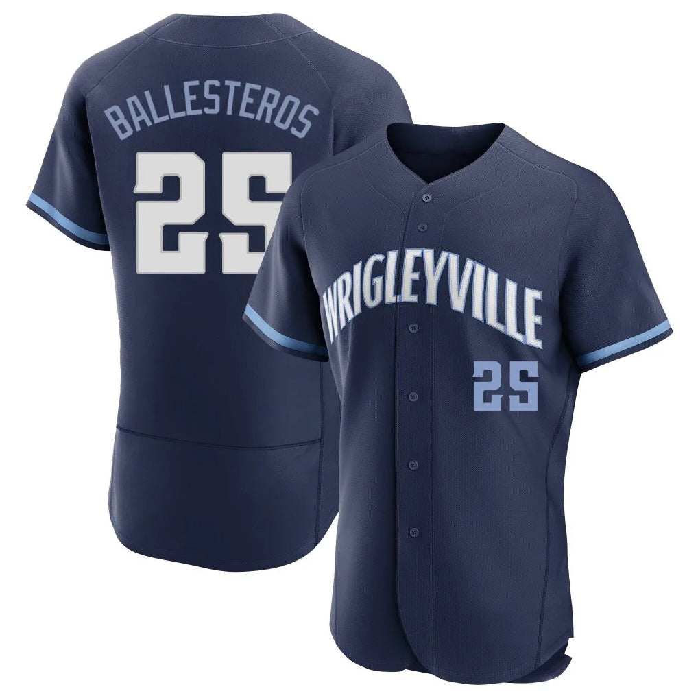 Kooe C.Cubs #25 Mois¨¦s Ballesteros Player Navy City Connect Limited Elite Home Stitched Jerseys