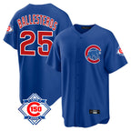 Kooe C.Cubs #25 Mois¨¦s Ballesteros Player Royal 150th Anniversary Home Game Stitched Jerseys