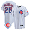 Kooe C.Cubs #25 Mois¨¦s Ballesteros Player White 150th Anniversary Home Game Stitched Jerseys