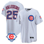 Kooe C.Cubs #25 Mois¨¦s Ballesteros Player White 150th Anniversary Home Game Stitched Jerseys