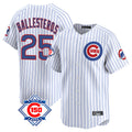 Kooe C.Cubs #25 Mois¨¦s Ballesteros Player White 150th Anniversary Limited Home Game Stitched Jerseys