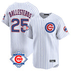 Kooe C.Cubs #25 Mois¨¦s Ballesteros Player White 150th Anniversary Limited Home Game Stitched Jerseys