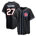 Kooe C.Cubs #27 Seiya Suzuki Player Black Fashion Out Game Stitched Jerseys