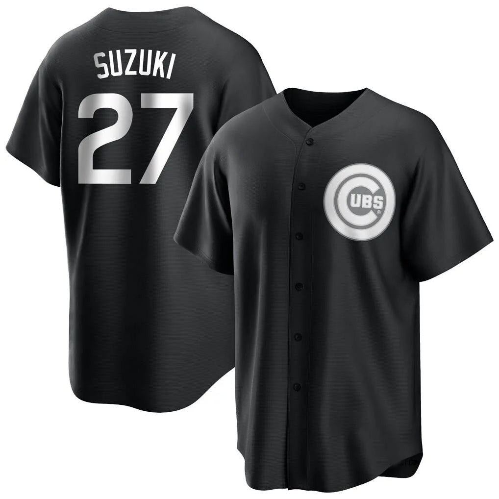 Kooe C.Cubs #27 Seiya Suzuki Player Black Game Stitched Jerseys