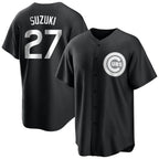 Kooe C.Cubs #27 Seiya Suzuki Player Black Game Stitched Jerseys