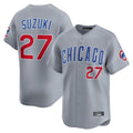 Kooe C.Cubs #27 Seiya Suzuki Player Gray Road Limited Home Stitched Jerseys