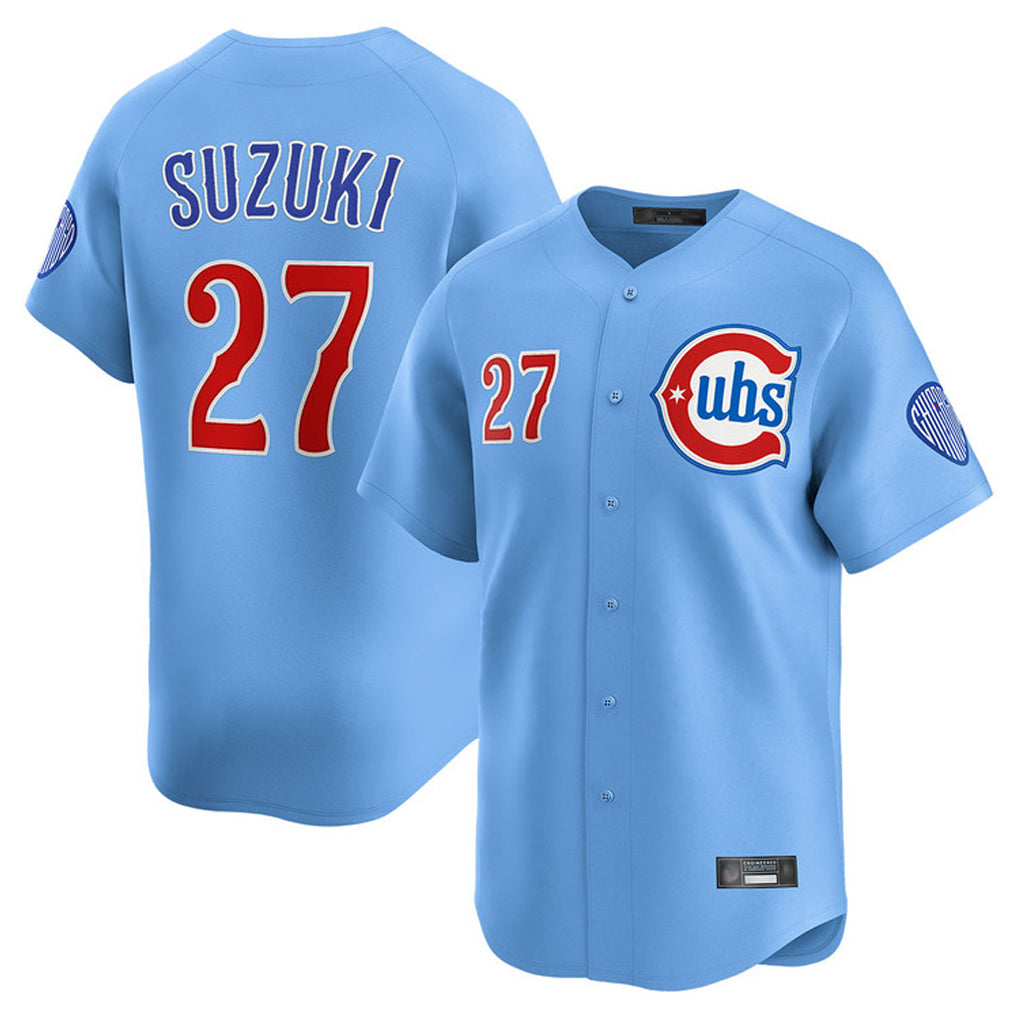 Kooe C.Cubs #27 Seiya Suzuki Player Light Blue Limited Home Stitched Jerseys