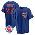 Kooe C.Cubs #27 Seiya Suzuki Player Royal 150th Anniversary Home Game Stitched Jerseys