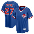 Kooe C.Cubs #27 Seiya Suzuki Player Royal T-shirt Cooperstown Collection Limited Stitched Jerseys