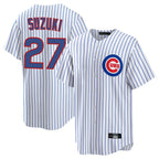 Kooe C.Cubs #27 Seiya Suzuki Player White Game Home Stitched Jerseys