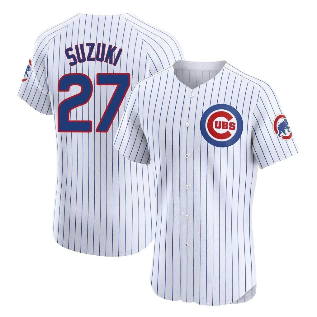 Kooe C.Cubs #27 Seiya Suzuki Player White Limited Elite Home Game Stitched Jerseys