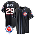 Kooe C.Cubs #29 Michael Busch Player Black Fashion Out 150th Anniversary Game Stitched Jerseys