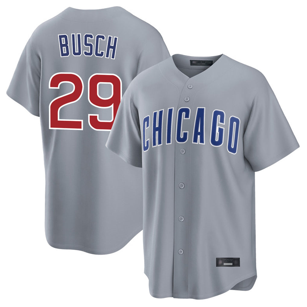 Kooe C.Cubs #29 Michael Busch Player Gray Home Game Stitched Jerseys