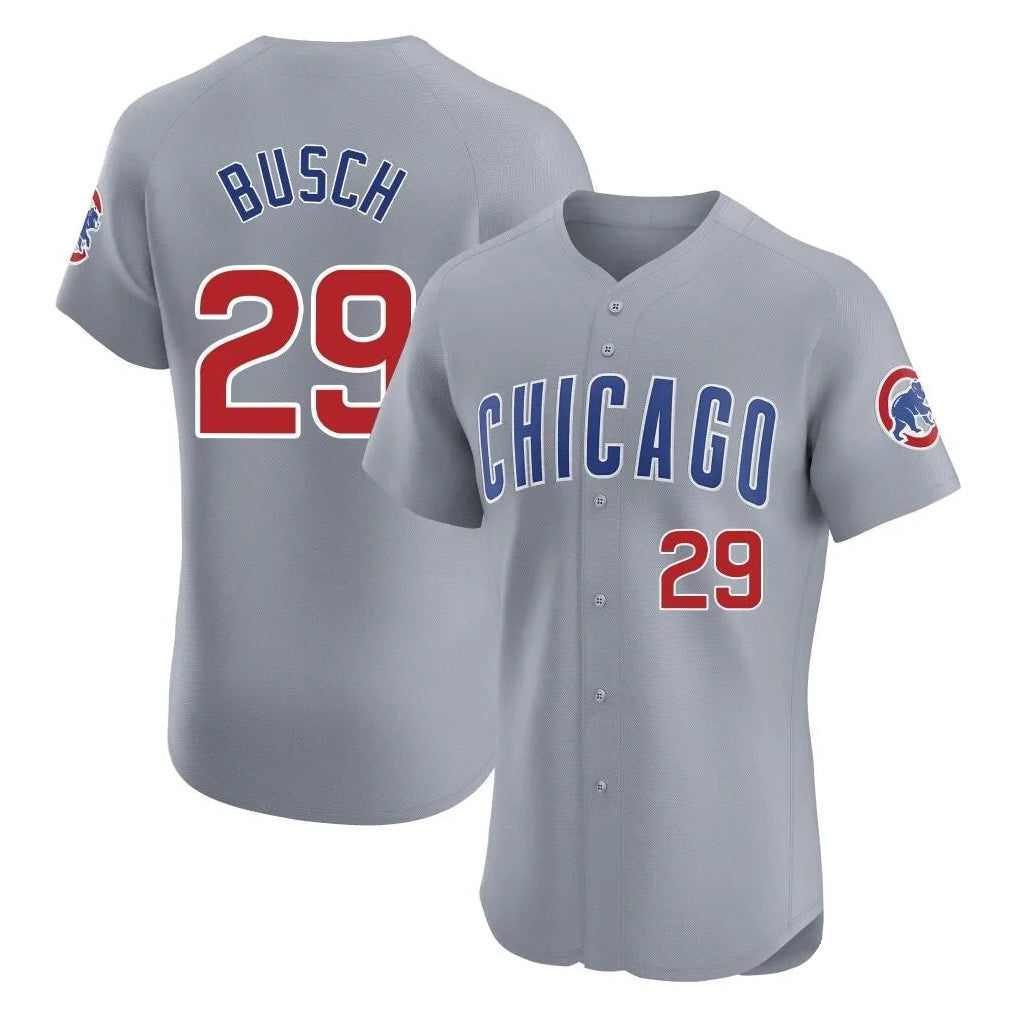 Kooe C.Cubs #29 Michael Busch Player Gray Road Limited Elite Home Stitched Jerseys