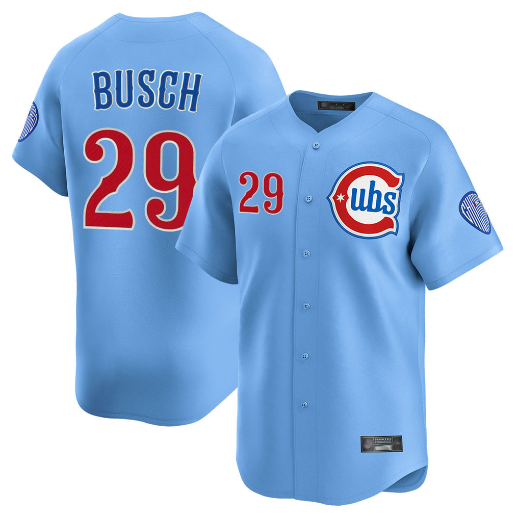 Kooe C.Cubs #29 Michael Busch Player Light Blue Limited Home Stitched Jerseys