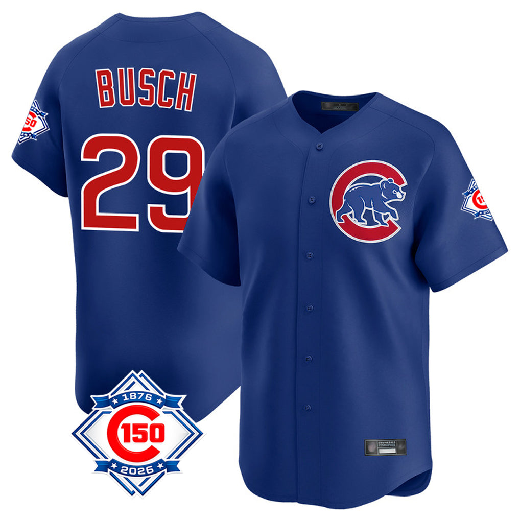 Kooe C.Cubs #29 Michael Busch Player Royal 150th Anniversary Limited Home Stitched Jerseys