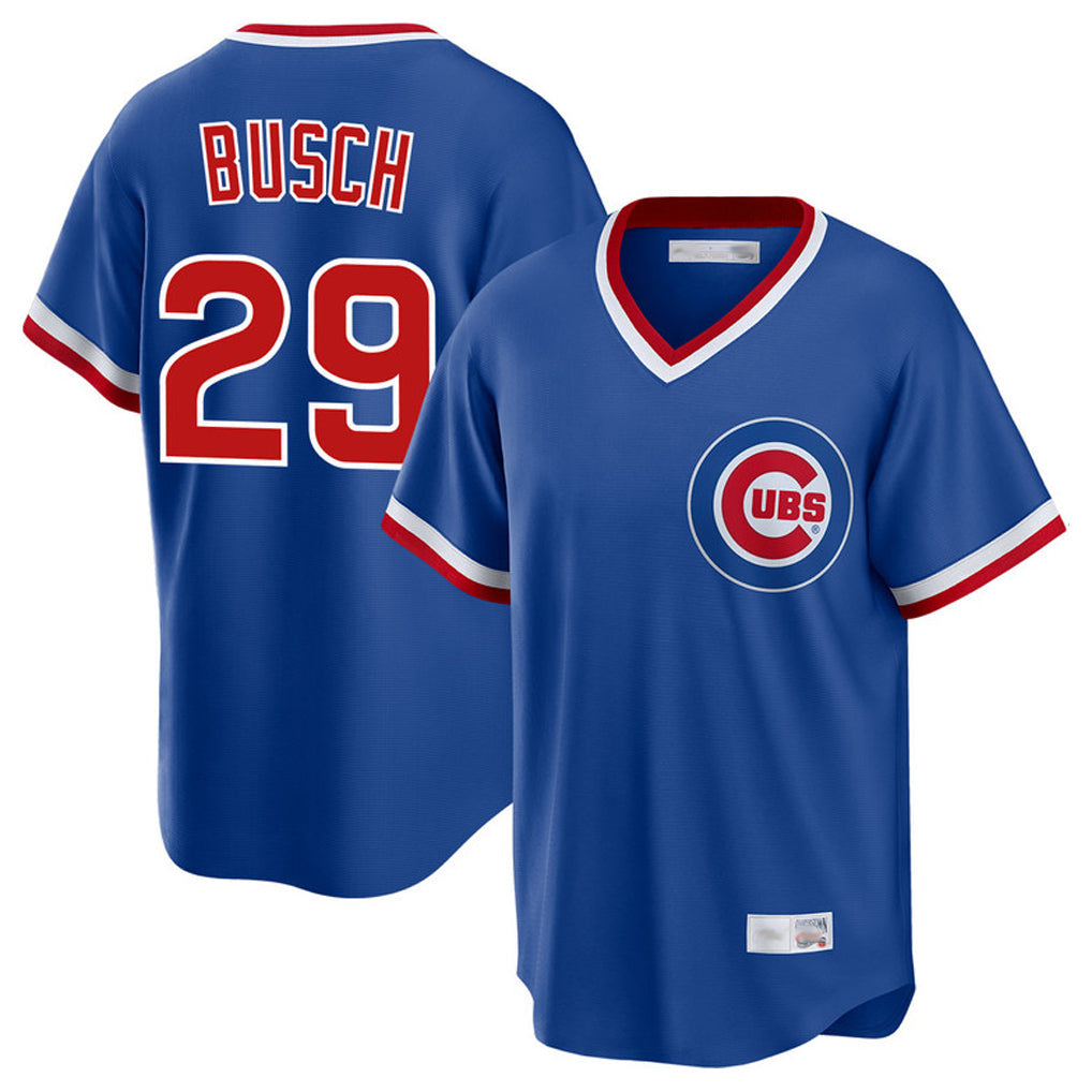 Kooe C.Cubs #29 Michael Busch Player Royal T-shirt Cooperstown Collection Limited Stitched Jerseys