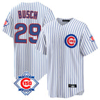 Kooe C.Cubs #29 Michael Busch Player White 150th Anniversary Home Game Stitched Jerseys