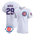 Kooe C.Cubs #29 Michael Busch Player White 150th Anniversary Limited Elite Home Game Stitched Jerseys