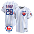 Kooe C.Cubs #29 Michael Busch Player White 150th Anniversary Limited Home Game Stitched Jerseys