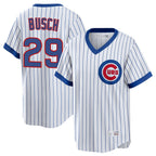 Kooe C.Cubs #29 Michael Busch Player White T-shirt Cooperstown Collection Limited Stitched Jerseys