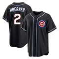 Kooe C.Cubs #2 Nico Hoerner Player Black Fashion Out Game Stitched Jerseys