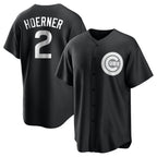 Kooe C.Cubs #2 Nico Hoerner Player Black Game Stitched Jerseys