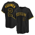 Kooe C.Cubs #2 Nico Hoerner Player Black Snake Skin City Game Stitched Jerseys