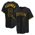 Kooe C.Cubs #2 Nico Hoerner Player Black Snake Skin City Game Stitched Jerseys