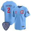 Kooe C.Cubs #2 Nico Hoerner Player Blue Vapor Premier Limited Home Stitched Jerseys