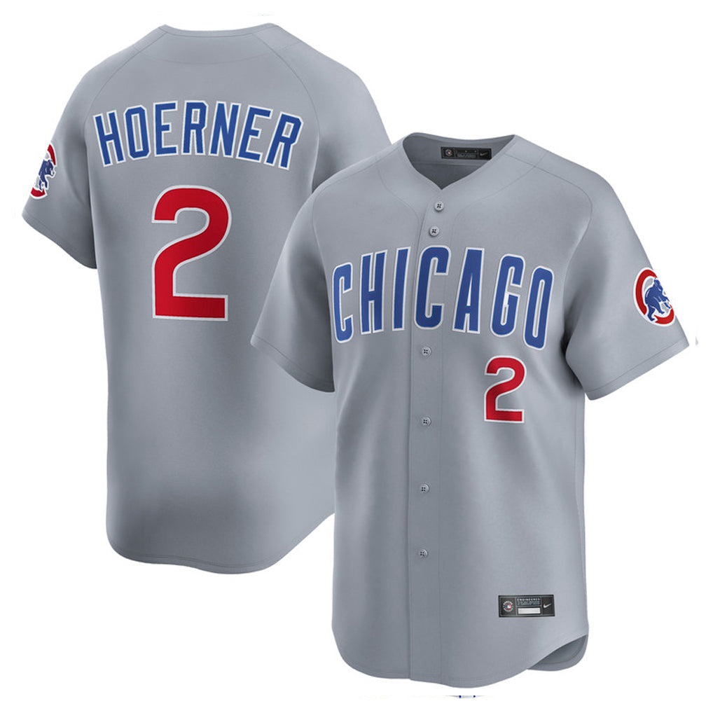 Kooe C.Cubs #2 Nico Hoerner Player Gray Road Limited Home Stitched Jerseys