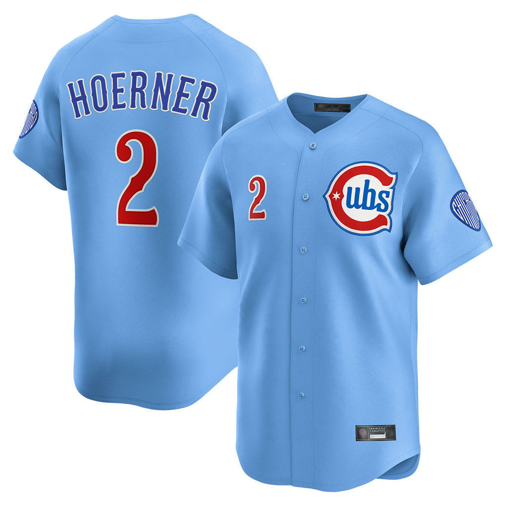 Kooe C.Cubs #2 Nico Hoerner Player Light Blue Limited Home Stitched Jerseys