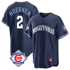 Kooe C.Cubs #2 Nico Hoerner Player Navy 150th Anniversary City Connect Home Game Stitched Jerseys