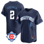 Kooe C.Cubs #2 Nico Hoerner Player Navy City Connect 150th Anniversary Limited Home Stitched Jerseys