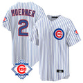 Kooe C.Cubs #2 Nico Hoerner Player White 150th Anniversary Home Game Stitched Jerseys
