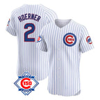 Kooe C.Cubs #2 Nico Hoerner Player White 150th Anniversary Limited Elite Home Game Stitched Jerseys