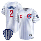 Kooe C.Cubs #2 Nico Hoerner Player White Pinstripe Vapor Premier Limited Home Stitched Jerseys