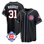 Kooe C.Cubs #31 Greg Maddux Player Black Fashion Out 150th Anniversary Game Stitched Jerseys