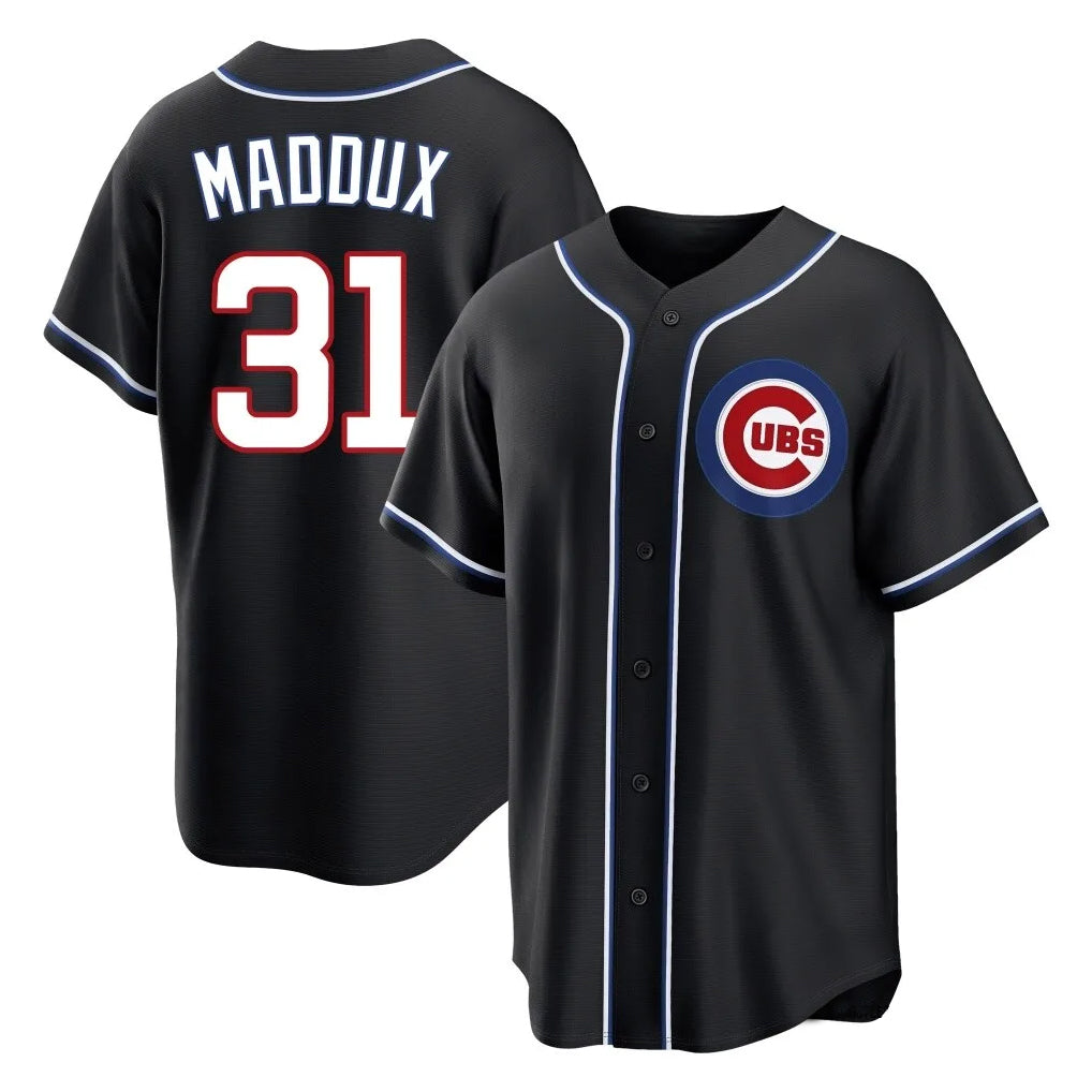 Kooe C.Cubs #31 Greg Maddux Player Black Fashion Out Game Stitched Jerseys